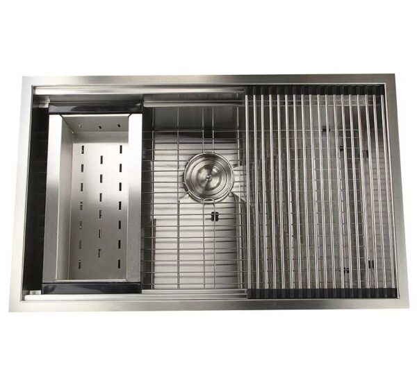 Pro Series Stainless Steel Prep Station Kitchen Sink & Four Accessories